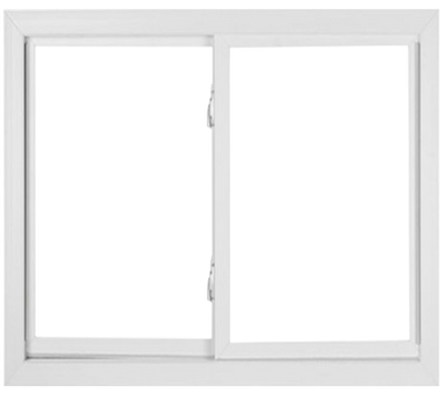 White window with a white frame on a white background